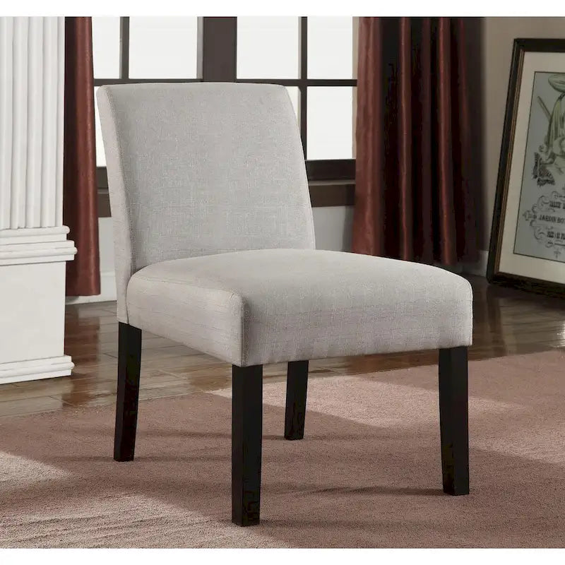 Wood Mottled Fabric Accent Chair with Solid Wood Legs (Set of 2)