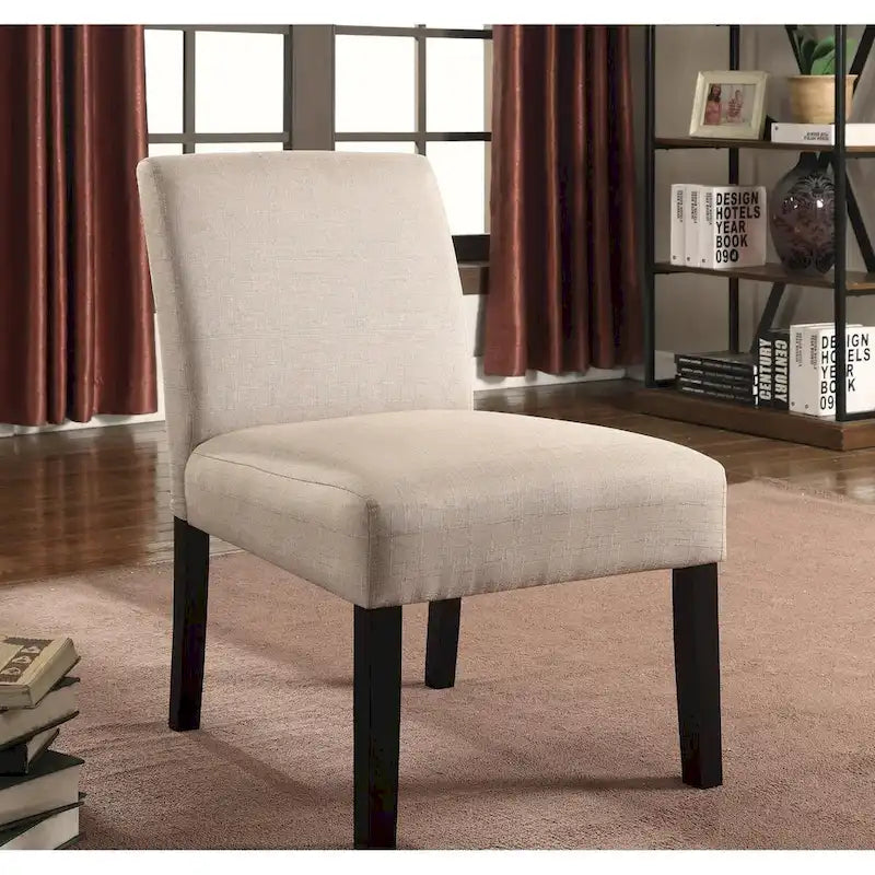 Wood Mottled Fabric Accent Chair with Solid Wood Legs (Set of 2)