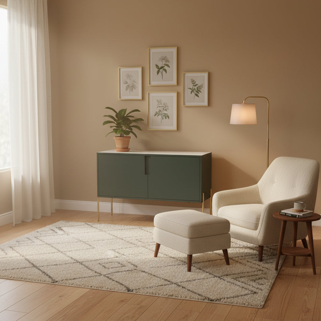 Green Cupboard Console Table with Storage, Sideboard Buffet Table for Living Room & Kitchen - 48.4 inch