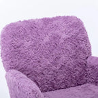 Fauteuil de bureau, fauteuil de bureau en poils de lapin artificiel avec base en métal doré