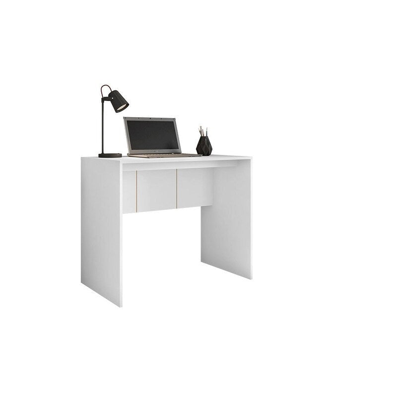 Modern Computer Desk 35 in Wide Home Office Desk Furniture for Small Spaces Minimalist Design Compact PC Laptop Study Table