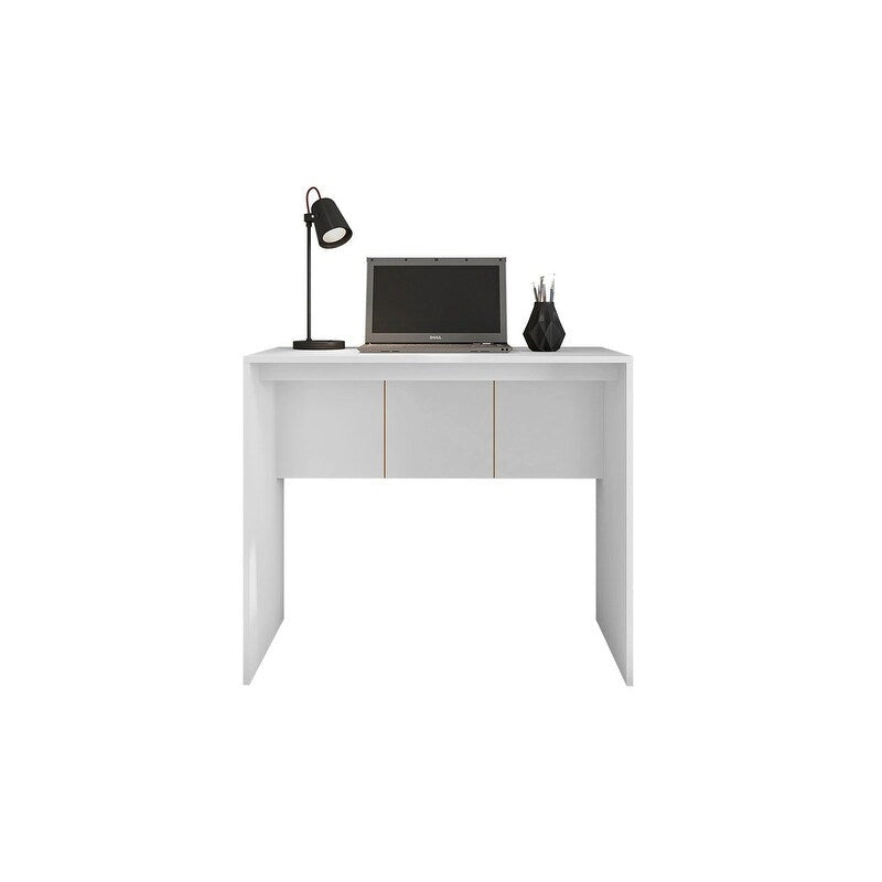 Modern Computer Desk 35 in Wide Home Office Desk Furniture for Small Spaces Minimalist Design Compact PC Laptop Study Table