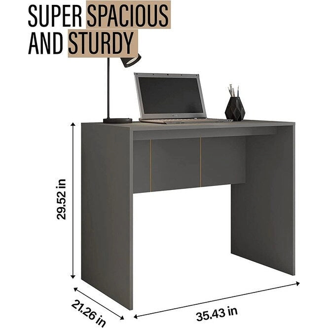 Modern Computer Desk 35 in Wide Home Office Desk Furniture for Small Spaces Minimalist Design Compact PC Laptop Study Table