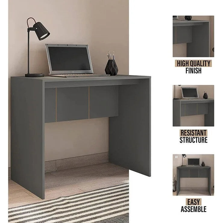 Modern Computer Desk 35 in Wide Home Office Desk Furniture for Small Spaces Minimalist Design Compact PC Laptop Study Table