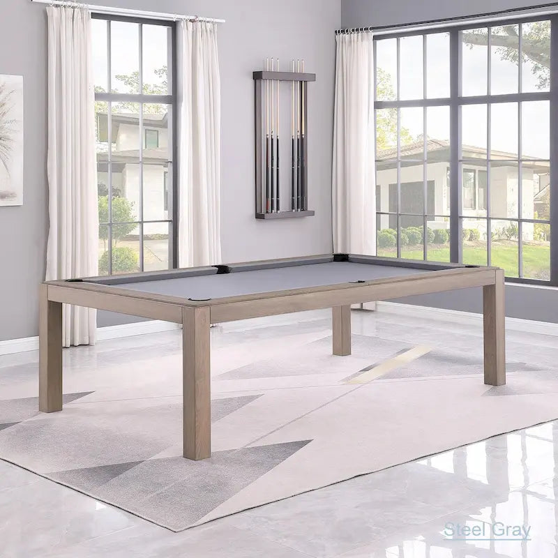 GreyWash Ash 7ft Billiard Slate Pool Table with Dining Top