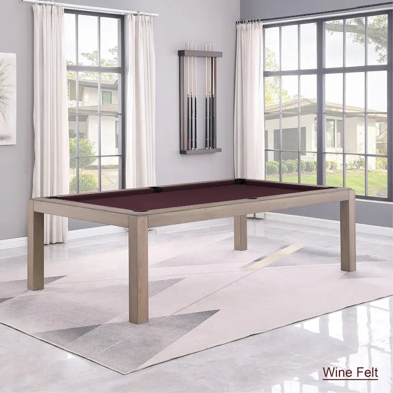 GreyWash Ash 7ft Billiard Slate Pool Table with Dining Top