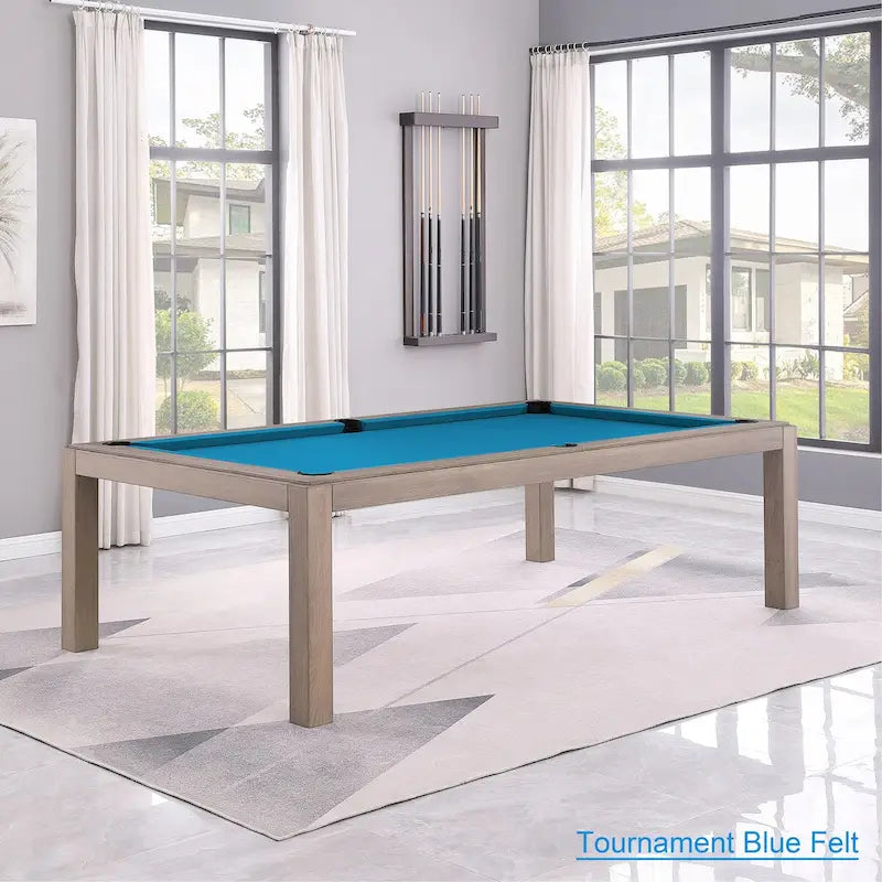 GreyWash Ash 7ft Billiard Slate Pool Table with Dining Top