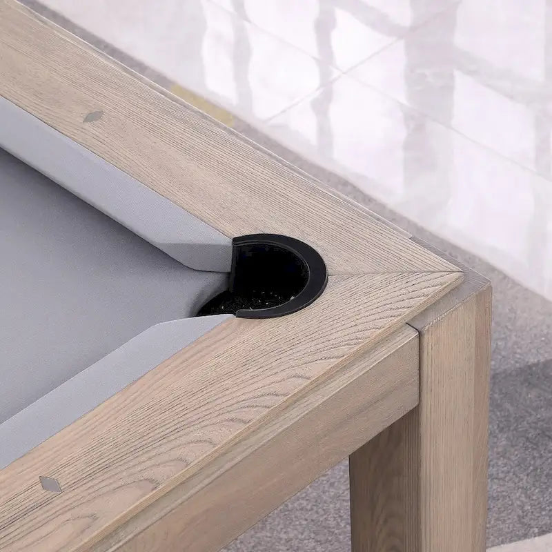 GreyWash Ash 7ft Billiard Slate Pool Table with Dining Top