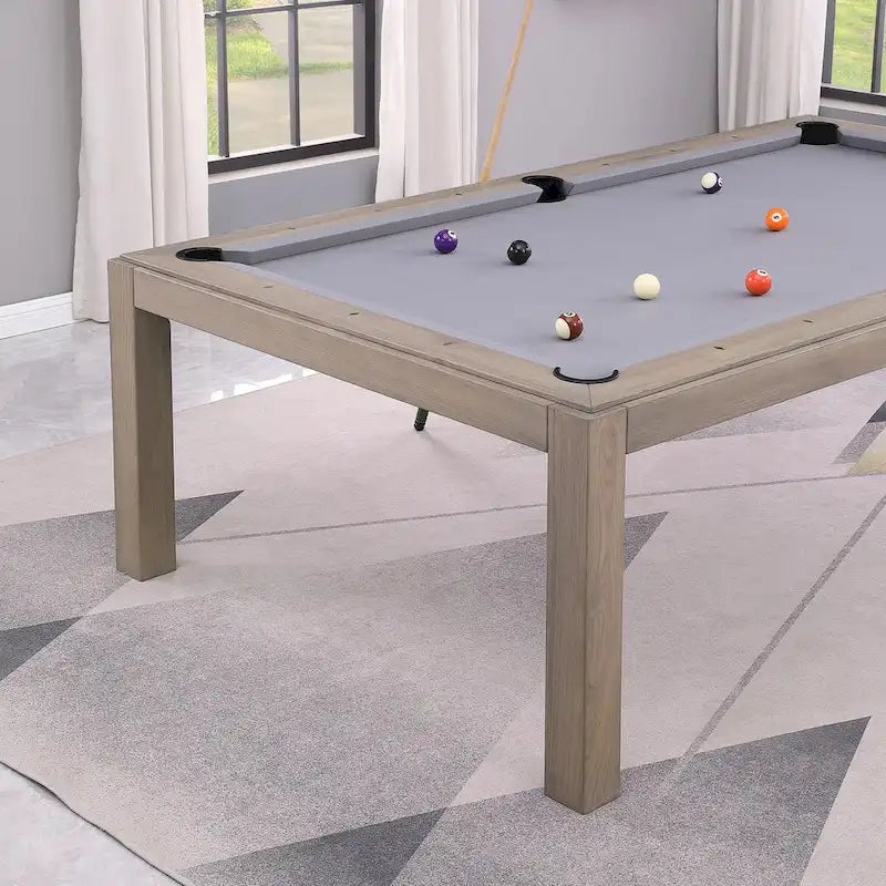 GreyWash Ash 7ft Billiard Slate Pool Table with Dining Top