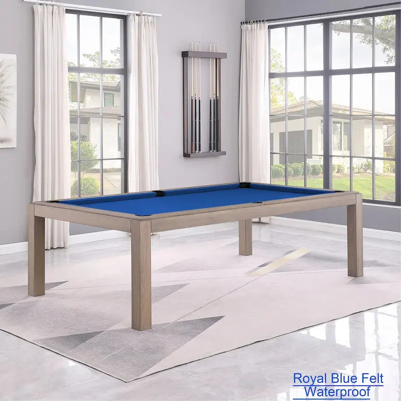 GreyWash Ash 7ft Billiard Slate Pool Table with Dining Top
