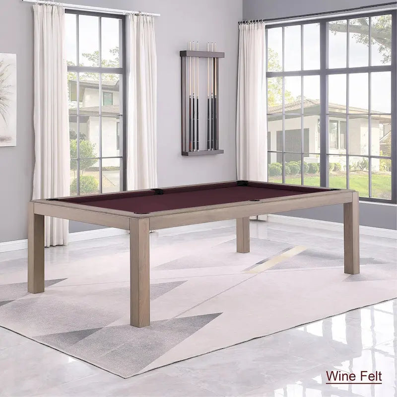 GreyWash Ash 7ft Billiard Slate Pool Table with Dining Top