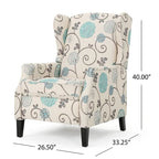 Fauteuils inclinables en tissu traditionnel avec bord clouté par