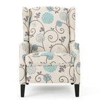 Fauteuils inclinables en tissu traditionnel avec bord clouté par