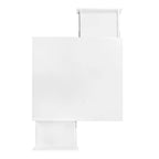 High Gloss Coffee Table: 4 Golden Legs, 2 Drawers, 2-Tier Square Design