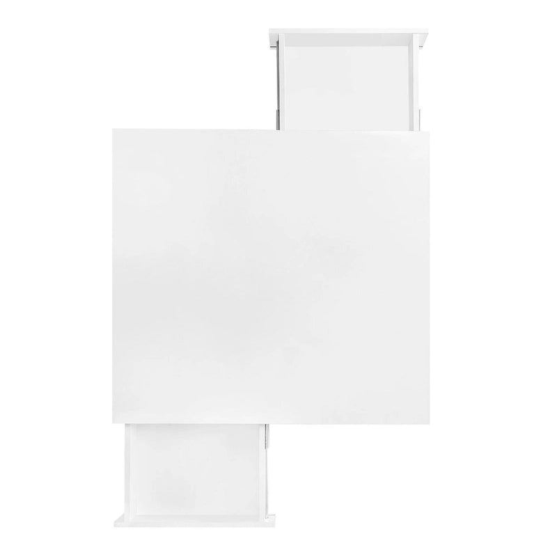 High Gloss Coffee Table: 4 Golden Legs, 2 Drawers, 2-Tier Square Design