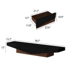 Black&White color scheme TV Cabinet,Entertainment center with 2Drawers - 78.7W