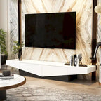 Black&White color scheme TV Cabinet,Entertainment center with 2Drawers - 78.7W