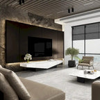 Black&White color scheme TV Cabinet,Entertainment center with 2Drawers - 78.7W