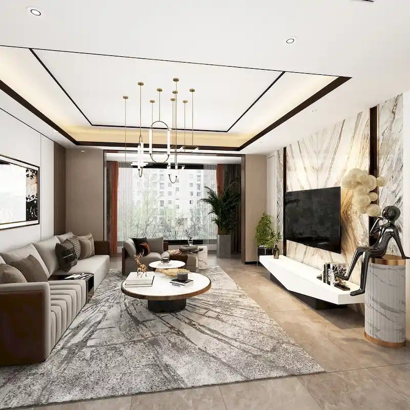 Black&White color scheme TV Cabinet,Entertainment center with 2Drawers - 78.7W