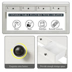 63 Pine Wood Console Table with 4 Drawers and 1 Bottom Shelf