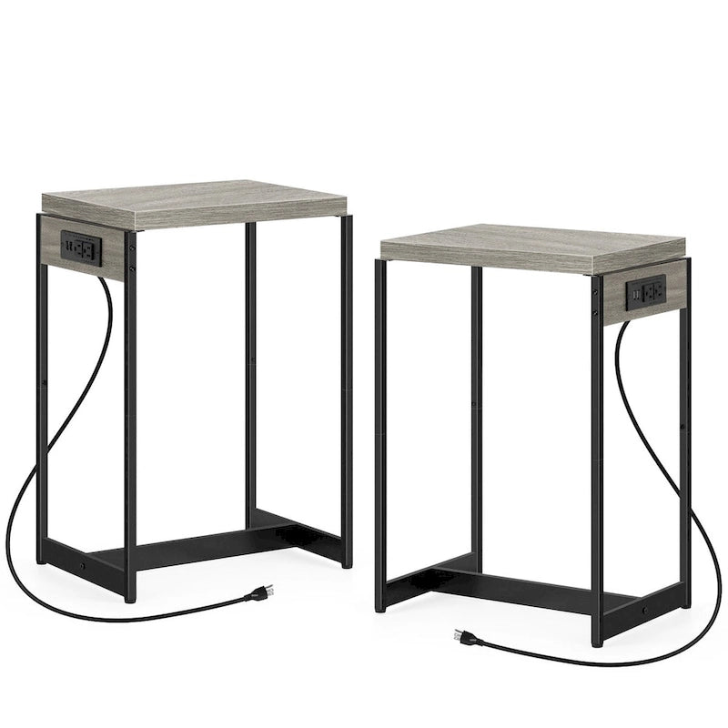 Nightstands Set of 2 with Charging Station