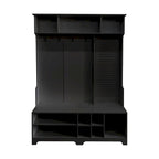 Hall Tree with Shoe Bench, Coat Rack, Shelves and Pegboard