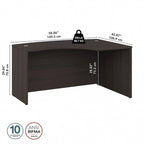 60W Right Handed L-Bow Desk Shell