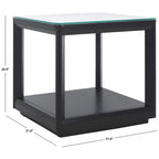 Table d'appoint à plateau en verre - 22larg.x22prof.x21haut.