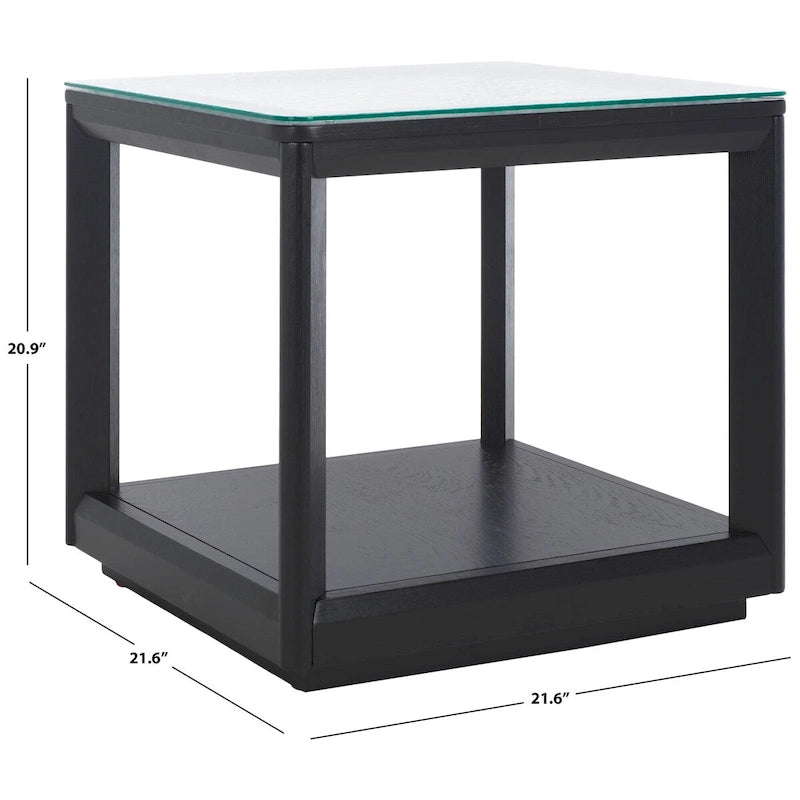 Glass Top Accent Table - 22Wx22Dx21H