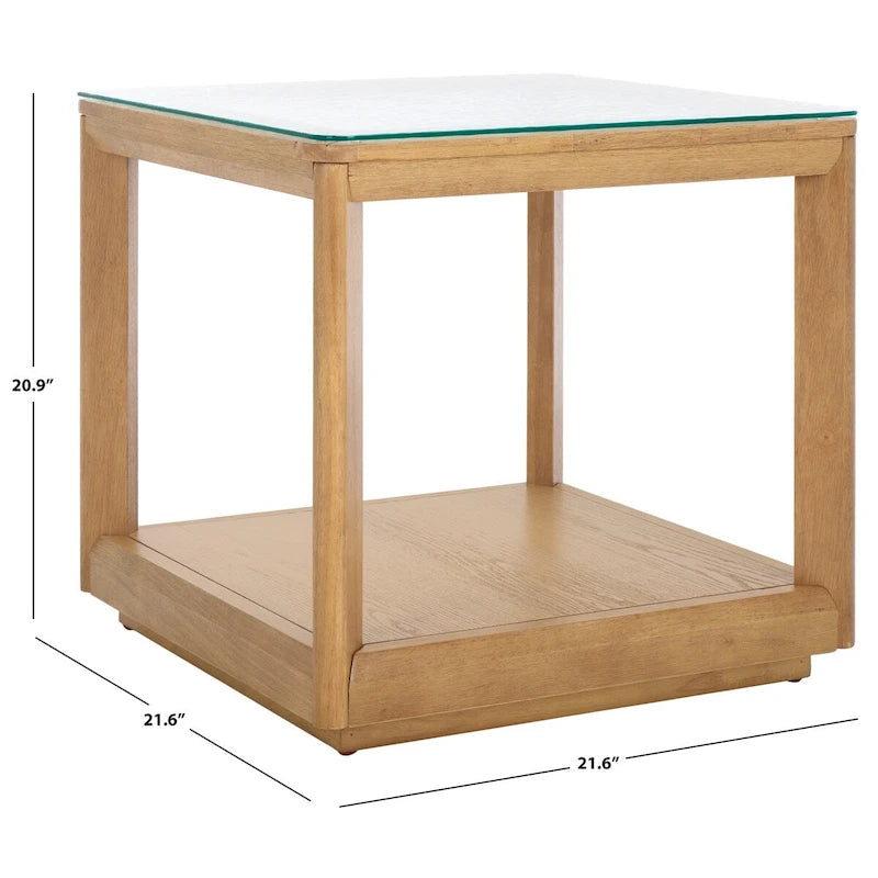 Glass Top Accent Table - 22Wx22Dx21H