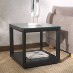 Table d'appoint à plateau en verre - 22larg.x22prof.x21haut.