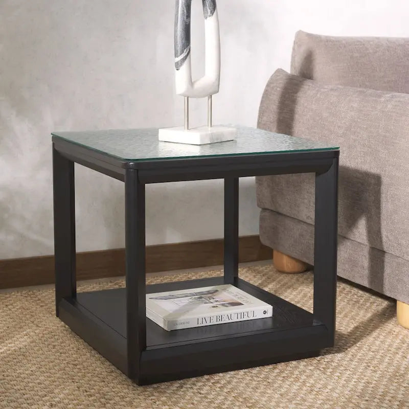 Glass Top Accent Table - 22Wx22Dx21H