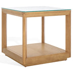 Table d'appoint à plateau en verre - 22larg.x22prof.x21haut.
