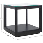 Table d'appoint à plateau en verre - 22larg.x22prof.x21haut.